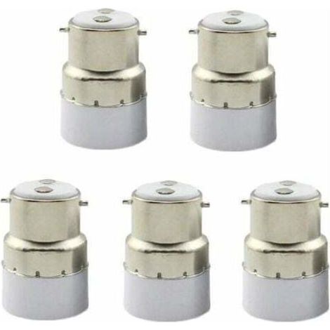 XVX 5er-Pack B22-auf-E14-Lampenfassung-Konverter, B22-Lampenfassung-Schalter auf Standard-E14-Lampenfassung-Adapter (1/4)
