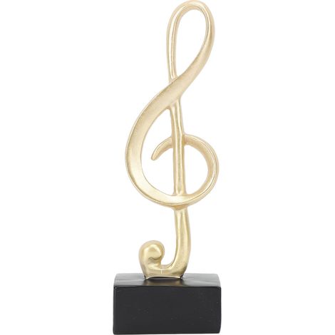 Sculpture Note de Musique en Résine Dorée Élégante Décoration Intérieure Luxueuse pour Étagère Bureau (1/5)