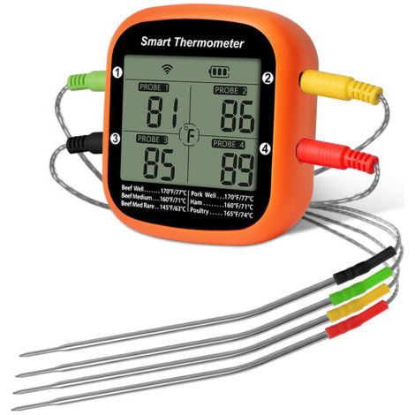 Thermomètre de Barbecue et Cuisine -50300℃, Thermomètre à Quatre Aiguilles pour Viande, Grillades et Cuisson Extérieure (1/2)