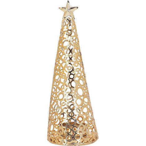 Jeffergarden Bougeoir en alliage d'aluminium, chandelier d'arbre de nol exquis, décoration de la maison, or-DOU