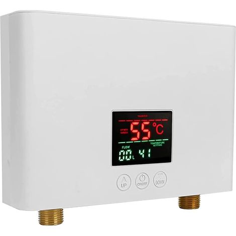 Chauffe Eau avec Télécommande, Température Constante À Fréquence Variable Et Chauffage Rapide, pour Cuisine Et Salle De Bain,Blanc (1/5)