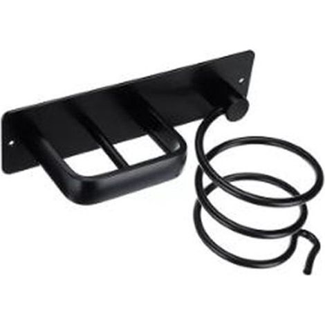 Soporte para secador de pelo, estante de almacenamiento, montaje en pared, universal, aluminio espacial, accesorio de baño, 210x120x120 mm
