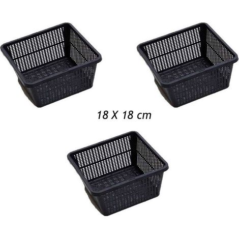 3 Paniers 18 X 18 pour plantes de bassins de jardin et étangs