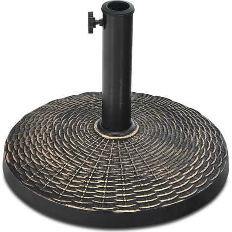 COSTWAY Base per Ombrellone da Giardino, Supporto per Ombrellone da Patio Rotondo da 12 kg, con Pomello Regolabile, Base per Ombrellone da 38/48 mm, per Giardino, Patio (1/5)