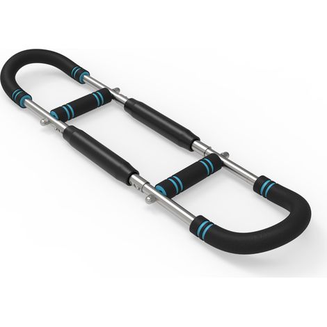 Appareil de musculation bras réglable 3 niveaux, résistance 30-50 kg, portable, compact, noir et bleu, en métal, pour entraînement complet - CHICFURN (1/5)