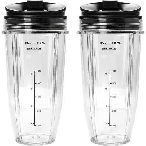 Gobelet Mixeur - 24 Oz - Couvercle À Bec Verseur - Compatible Avec Blender Auto IQ Série BL450 BL480 BL481 BL482 BL490 BL640 BL642 BL680 BL682 - Lot De 2 (1/5)