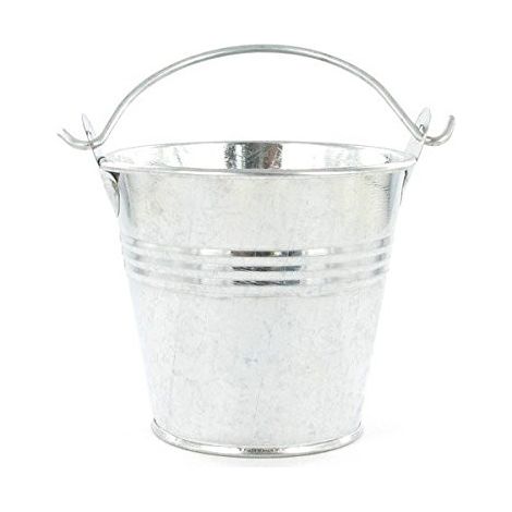 MégaCréa DIY - Seau en métal couleur zinc Ø 6,5 cm x H 6,2 cm