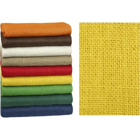 Toile décorative en jute pour voile - 1,3 m x 3 m - Jaune (1/3)