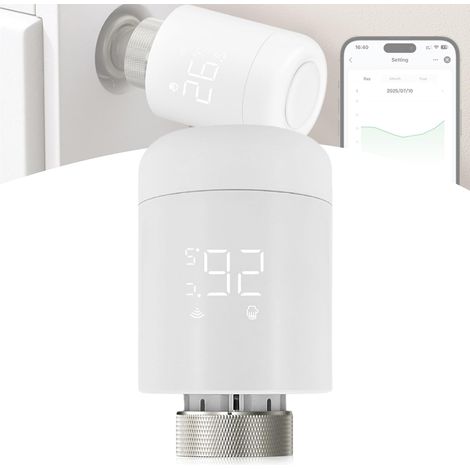 Thermostat de radiateur intelligent, thermostat WiFi, régulateur de chauffage, thermostat de chauffage avec contrôle par application et commande vocale, thermostat d'ambiance programmable, compatible (1/5)