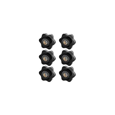 Bouton de Serrage M8, Ecrou Étoile, Bouton de Serrage à Filetage Moleté, Écrou De Serrage M8, Étoile Tête Écrous De Serrage Bouton,pour les Mécaniques, Mobilier, Équipements Électroniques, 6 P
