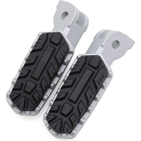 Reposapiés delanteros y traseros para Multistrada V4, V4S, Pikes V2, V2S 2021+, color plata y negro.