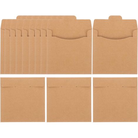 Fundas de papel de 50 unidades para CD y DVD, bolsas de almacenamiento, bolsas de papel kraft, protección contra arañazos y polvo. (1/5)