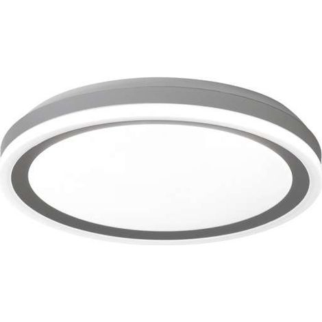Plafón led modelo Kai acabado plata, 8cm(alto) 40cm(ancho) 40cm(fondo) . (1/2)