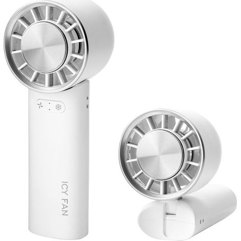 New handheld fan for kids, USB rechargeable, small and portable, cool and stylish folding neck fan -- C03 handheld folding cooling fan - white minimalist version (1/4)