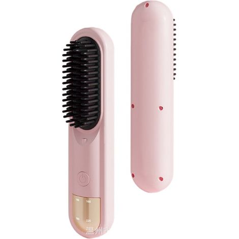 Brosse Lissante Ionique Sans Fil - Lissage & Boucles, Anti-Brûlure, Rechargeable (1/3)