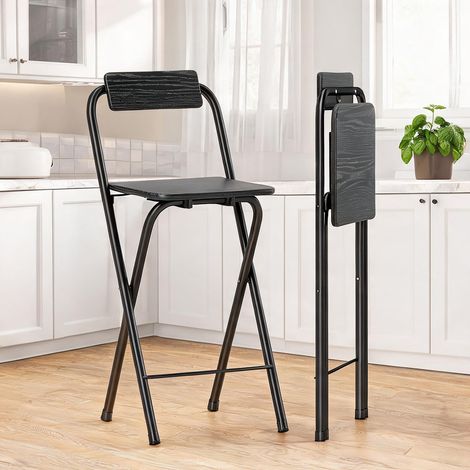 Tabouret de bar pliable en acier 45 x 37 x 87 cm (1/5)