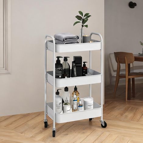 Armoire de rangement coloris blanc en acier 45 x 30,6 x 79 cm (1/5)