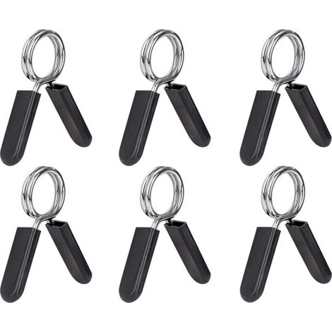 Lot de 6 Colliers à Ressort pour Haltères 25mm Barre Poids Standard Musculation Entraînement (1/4)