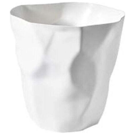 Poubelle de bureau, protection de l'environnement poubelle en plastique de bureau de chambre à coucher irrégulière (blanc)