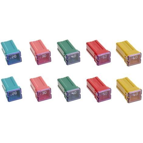Fusible Assortiment 20A 30A 40A 50A 60A Kit de Fusibles en Forme de Boîte à Profil Haut pour Camions & Voitures (Lot de 10, 2 pour chaque Ampérage) (1/5)