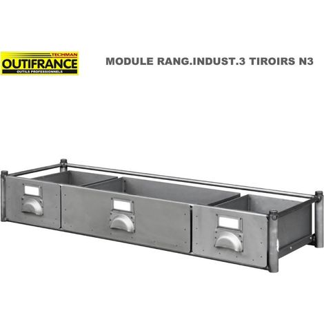 Módulo 3 Cajones (1 Mediano + 2 Pequeños) de Mueble Estilo Industrial 1.20 m