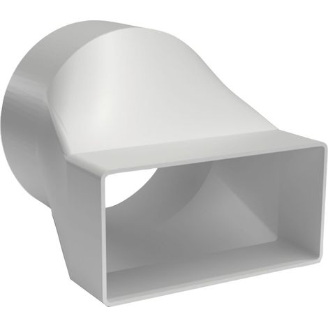 optimAIRo N10065 Übergangsstück Flachkanal Rundrohr Adapter Verbindung energieeffizient Kunststoff weiß 111x54 NW100 (1/3)
