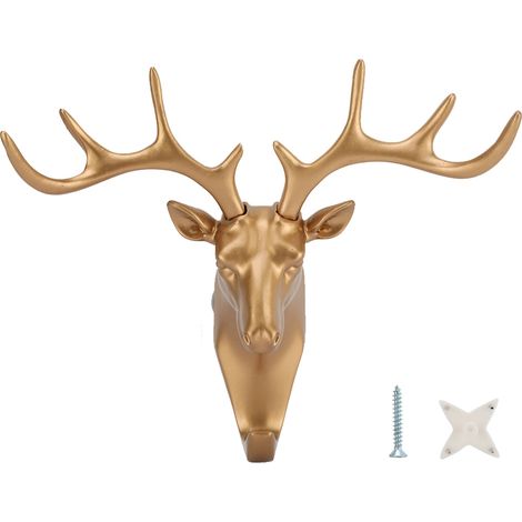 Patère murale tête de cerf pour décoration intérieure, chapeaux, vêtements et sacs (1/5)