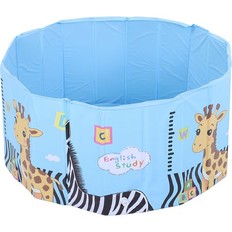 Piscine pliante pour enfants en PVC imperméable, non gonflable, avec structure renforcée, pour usage intérieur et extérieur, modèle 1 : 35,4 x 35,4 x 17,7 pouces (1/5)