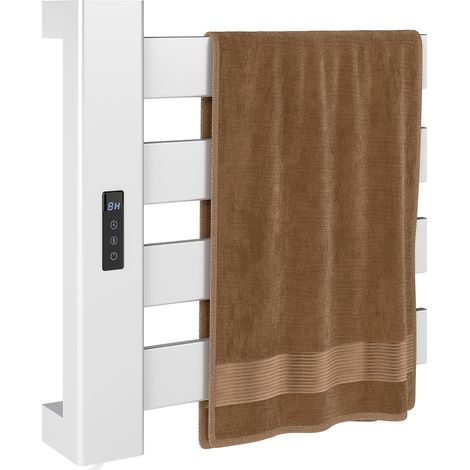 HOMCOM toallero eléctrico de pared 130W con control WIFI temporizador 4 barras temperatura ajustable bajo consumo IPX4 blanco (1/5)