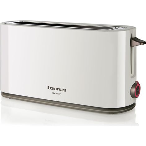 Taurus 960647000 My Toast Tostapane a Fessura Lunga Extra Larga 1000W 7 Livelli di Doratura colore Bianco (1/3)