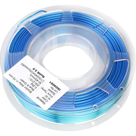 Filament PLA bicolore bleu-vert de 1,75 mm pour imprimante 3D, consommables d'impression 3D, 200 g (1/5)