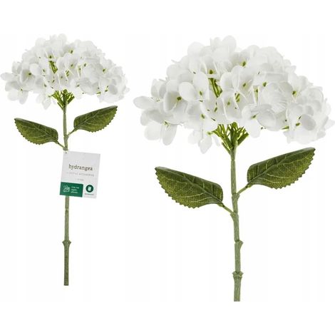 Hortensias artificiales blancas para centro de mesa de boda o comunión, 35 cm. (1/5)