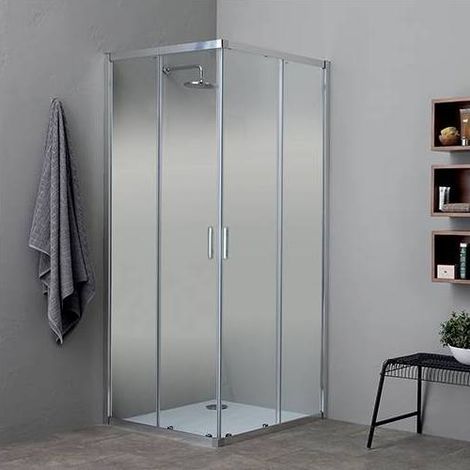 Reversibile. Spessore vetro 6 mm. Trattamento Easy Clean. Altezza box doccia 200 cm. Estensibilità per lato 2 cm. Ante a sgancio rapido.(DianFlex) Misura: cm 97-99 Prof. Cro/Vetr. Trasp