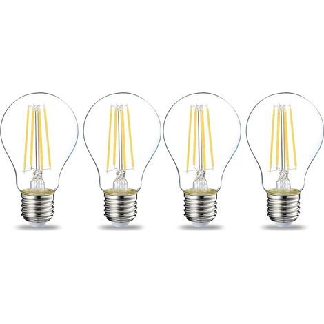 2er-Pack LED-Lampen, Edison-Schraubsockel E27, 7 W (entspricht 60 W), klarer Glühfaden, nicht dimmbar, warmweiß (1/5)