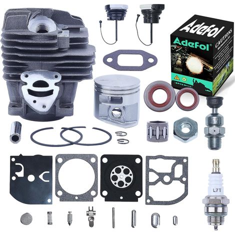 Kit de carburador de pistón de cilindro LinDuxe de 44,7 mm para motosierra Stihl MS261 MS 261 MS261C, repuesto 1141 020 1200, sello de aceite y tapa de combustible