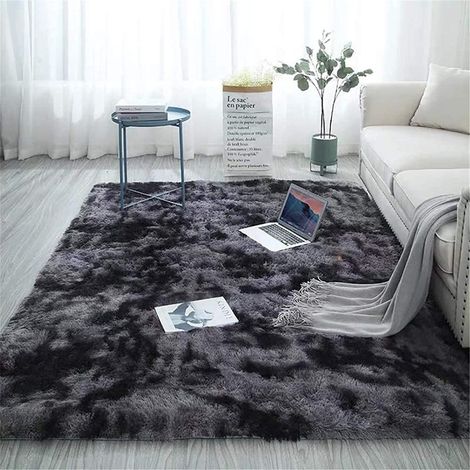 1 Tapis de sol, surface duveteuse, motif batik coloré, couche mousse antidérapante, pour chambre à coucher (1/5)