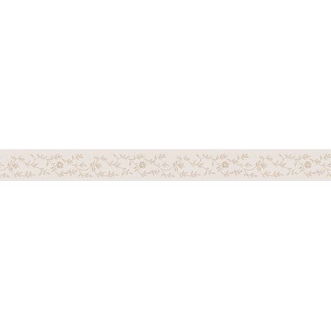 Frise papier peint à motif floral vintage Frise tapisserie beige et crème pour salle de bain Frise murale motif fleuri pour salon (1/3)