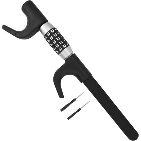 1 Antivol de volant, verrou à combinaison, cliquet de stationnement, noir universel, compatible voitures fourgonnettes SUV camions (1/5)