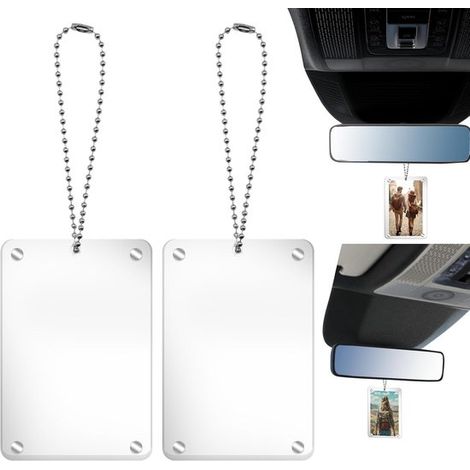 Portafoto per auto, ciondolo magnetico, 2 pezzi, acrilico trasparente (1/5)