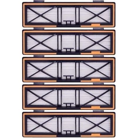 Lot de 5 filtres HEPA H13 de rechange orange compatibles avec Neato D10, D9, D8, D7, D6, D5, D4, D3, aspirateurs robotiques. (1/5)