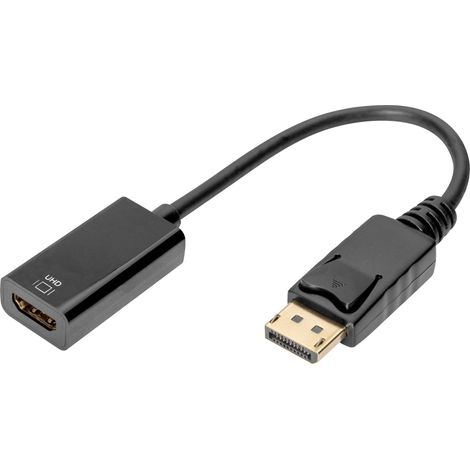 Câble de raccordement Digitus DisplayPort / HDMI Fiche mâle DisplayPort, Prise femelle HDMI-A 0.20 m noir DB-340415-002-S blindage double, blindé C S667612 (1/4)