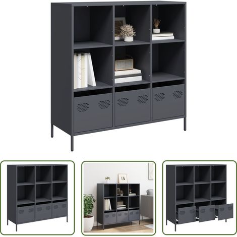 vidaXL Buffet haut anthracite 101,5x39x103,5 cm acier (1/5)