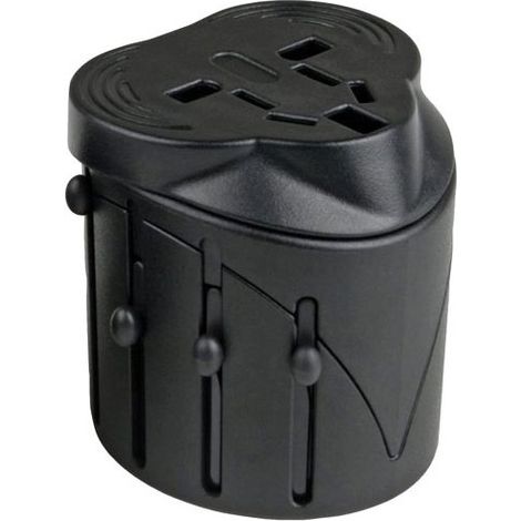 Adaptateur universel de voyage ELECTRALINE 70014 Noir UK Europe USA AUS Chine compact rond