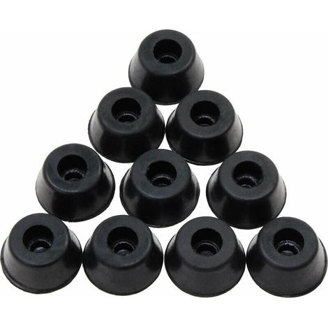 Caisson d'armoire rond en caoutchouc noir Table Pieds de chaise Pieds Protecteur Pare-chocs ronds antidérapants 17 x 22 x 10 mm 50 PCS (17 x 22 x 10 mm) (1/3)