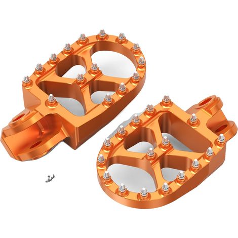 Reposapiés para motocicleta, diseño ancho, materiales resistentes, color naranja. (1/2)