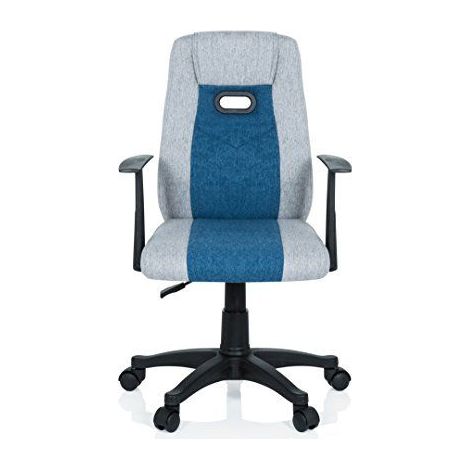 Chaise bureau pour enfants KIDDY EXTRA avec accoudoirs gris / bleu hjh OFFICE