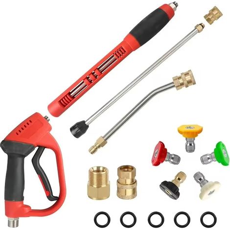 High Pressure Lance, High Pressure Hose Gun, Pressure Washer Gun with 5 Spray Nozzles, 345 Bar (5000 PSI), M22 Fitting (1/5)