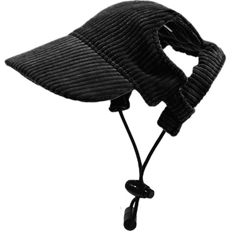 Casquette de baseball pour chien - Réglable - Protection solaire - Avec trous pour oreilles - Pour animal de compagnie - Pour chiots et chiens (noir, S)