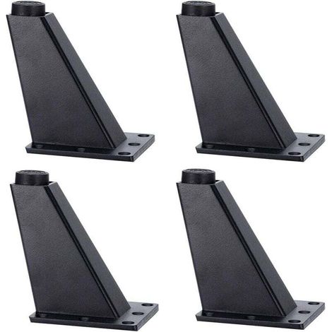 Patas angulares de aleación de aluminio ZVD para muebles, repuesto para patas de sofá, 92 mm de altura (negro, 4 piezas) - Crezuo