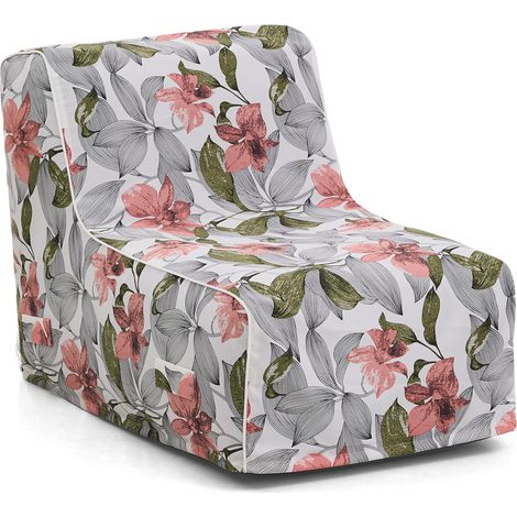 Luftsessel / Sitzsack Sitzolo Air inkl. Fußpumpe weiß / grau / rosa hjh LIVING (1/2)